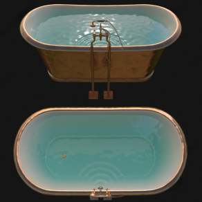 美式复古浴缸3D模型下载